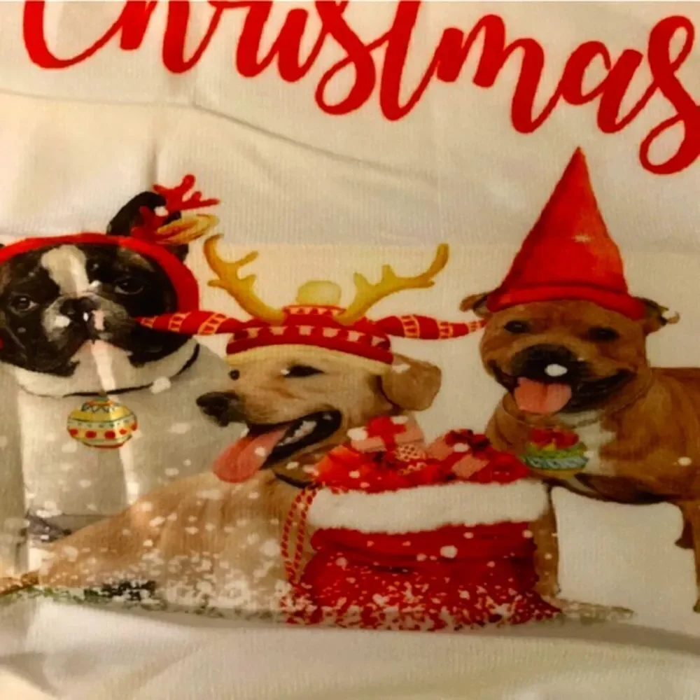 Merry Christmas Dogs Pillow Cover